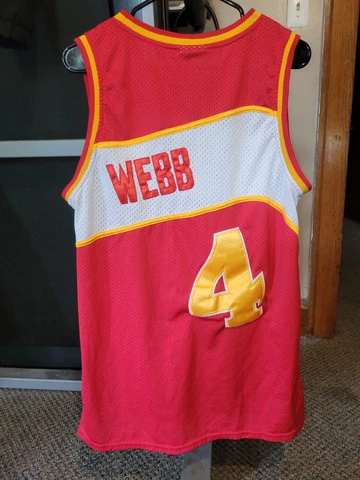 Throwback 1982 Spud Webb #4 Atlanta Hawks Jersey Adidas Hardwood Classics XS Cover