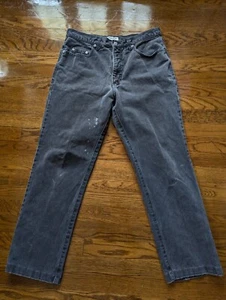 Vintage 1980s Guess Jeans Black High-Rise Made in USA Talon Zipper 34x28 - Picture 1 of 17
