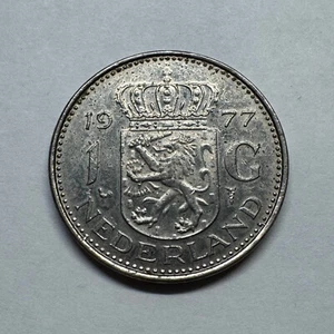 1977 Netherlands 1 Gulden - Beautiful Coin - #B-033 - Picture 1 of 2