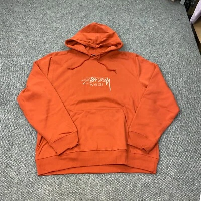 Aplicación Stussy Wear. Sudadera con capucha para hombre XXL de ladrillo bordada Foto 1 de 4