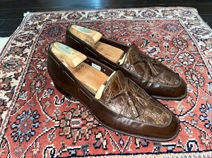 Mocasines sin cordones Johnston Murphy de cuero marrón cocodrilo genuino 8 - Imagen 1 de 16