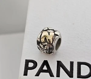 PANDORA Silver Alphabet Letter Gold N Initial Two Tone Charm 790298 Free Post - Picture 1 of 10