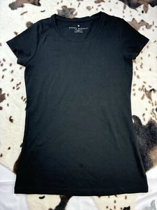 Banana Republic T-Shirt Womens S Small Black Short Sleeve Crew Neck - Picture 1 of 5