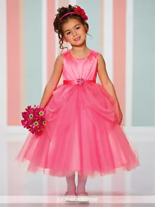 New Joan Calabrese Hot Pink Tulle Flower Girl Special Occasion Dress 3T 216324 - Picture 1 of 1
