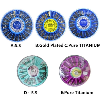 Dental Fiber Post Glass Quartz Conical Screw Post Stainless Steel Titanium Gold - Image 1 of 4