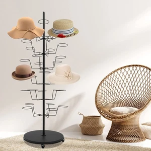 Espositore 6 Livelli Sacchetti Cappelli Casa Negozi Scaffale Portaoggetti Acciaio Indipendente 30 Cappelli - Foto 1 di 24