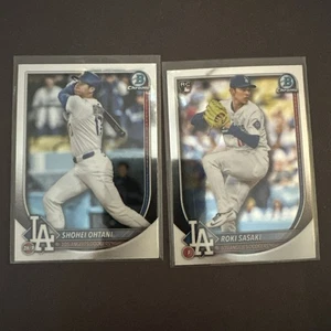 Bowman Chrome Shohei Ohtani #17 & Roki Sasaki #12 Los Angeles Dodgers 2025 - Imagen 1 de 2