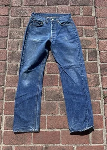 Vintage seltene Levis Dark Selvedge Redline 501s 501 Jeans USA #6 Top Knopf 30 34 - Bild 1 von 15