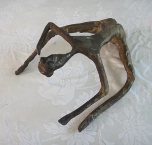 Vintage Sand Cast Brass Figure -Exercising Lady - Picture 1 of 3
