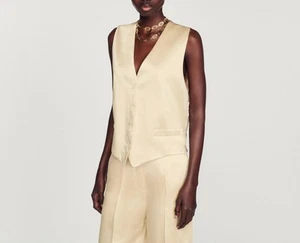 Sandro Paris Women's Vest Size 36 FR / S V-Neck Satin Vest SFPVE00807 RRP: 185 € - Picture 1 of 10