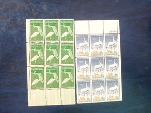 Great White Huron & Whooping Crane - Blks of 9 #962 & 1098 - Picture 1 of 1