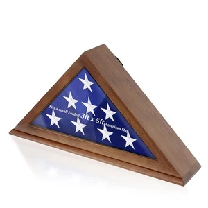 Flaggenvitrine für 3' x 5' gefaltete amerikanische dünne Flagge, Militärflagge Schatten... - Bild 1 von 8