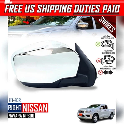 Espejo retrovisor derecho derecho cromado 3 cables para Nissan Navara NP300 D23 2015-2019 Foto 1 de 4
