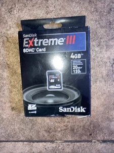 SanDisk 4 GB Extreme 3 20 MB/s 133x Class 6 HD Video SDHC Memory Card - Picture 1 of 4