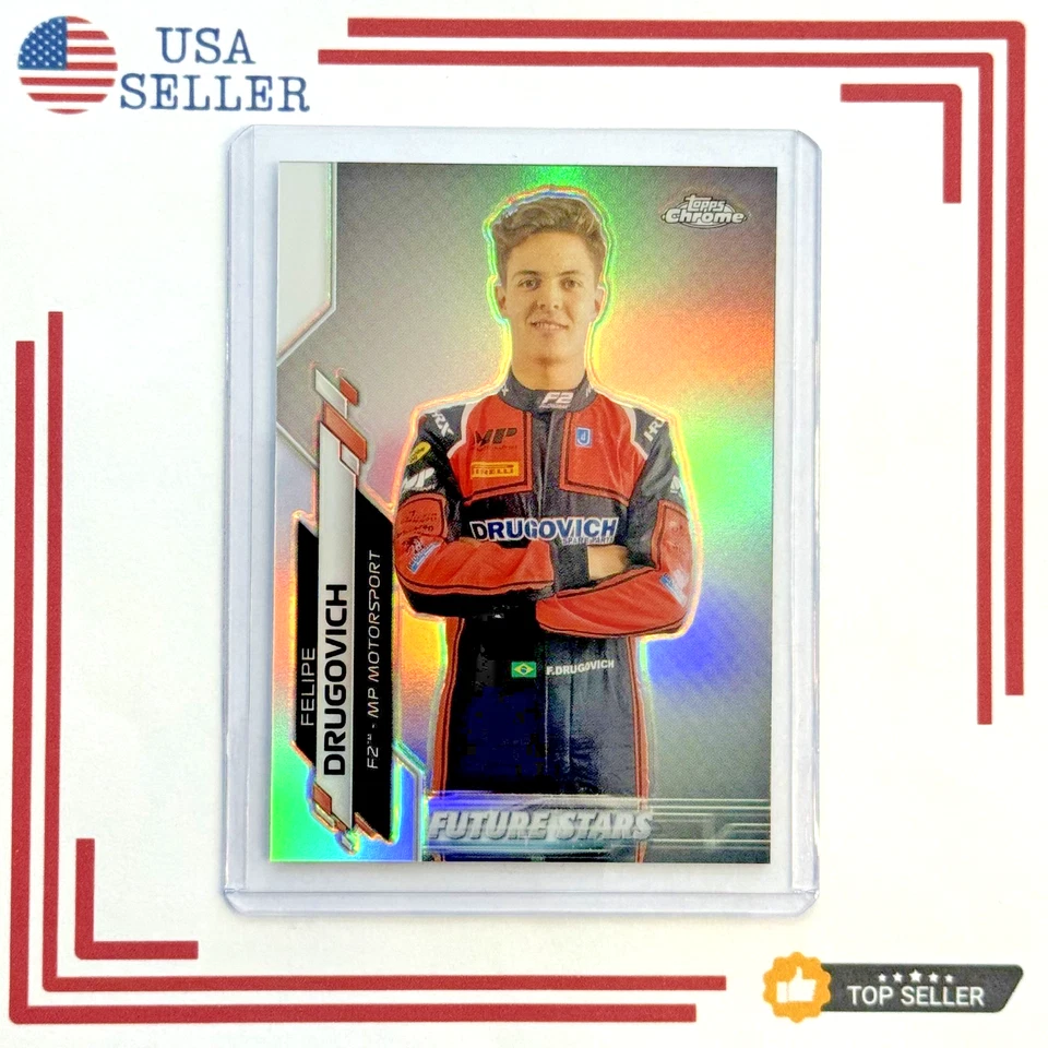 2020 Topps Chrome Formula 1 F1 #50 FELIPE DRUGOVICH Refractor rookie - Image 1 of 2