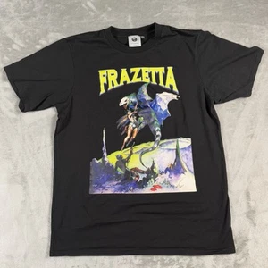 Frank Frazetta Graphic T-Shirt Black Dragon Fantasy Art Tee Size Medium - Picture 1 of 7