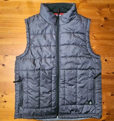 Colete acolchoado masculino Rugby University grande com zíper completo bolsos cinza/azul - Imagem 1 de 4