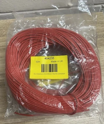 RS PRO PVC Red Cable Sleeve, 2mm Diameter, 50m Length New In The Bag - Image 1 of 2