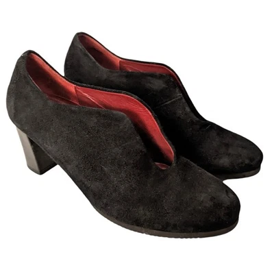 Gabor Botines Mujer 5 Negro Gamuza Cortos Botines Tacones Pull On Comodidad Foto 1 de 4