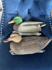 Vintage 2012 Hard Core Whaletail Promo Mallard Drake & Hen Duck Decoys EUC - Picture 1 of 8