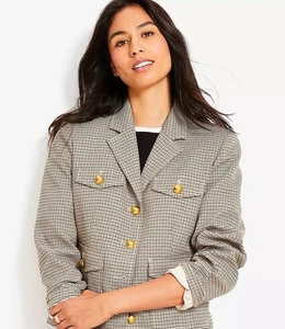 Giacca donna Loft a quadri Eisenhower burro d'acero taglia: XL/Petite nuova con etichetta - Foto 1 di 11