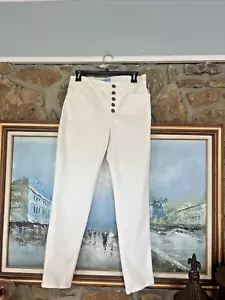 Nuovi jeans Draper James RSVP taglia 8 mosca a bottone in denim elasticizzato bianco nuova con etichette RT. $68,00 - Foto 1 di 10