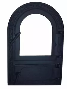 Cast Iron Fire Door Clay Bread Oven Pizza Stove Fireplace Black (PY) 50 x 33 - Picture 1 of 4