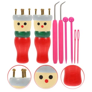 Spool Knitting Doll Wooden Knitting Tool Crochet Toy Knit Spool Loom Set Hooks - Picture 1 of 12