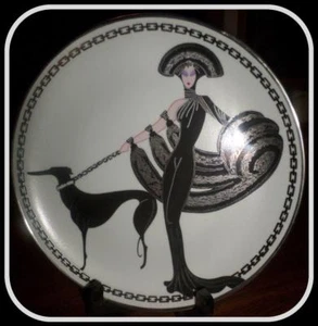 Art Deco House of Erte Symphony in Black Collector Plate 8' Roman de Tirtoff F.M - Picture 1 of 3