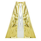 Shiny Metallic Gold Cape -Magician Superhero Princess King Costume Party Cosplay