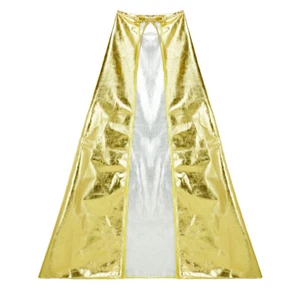 Shiny Metallic Gold Cape -Magician Superhero Princess King Costume Party Cosplay - Picture 1 of 4