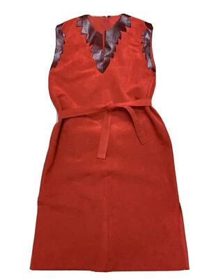 HAROLD LEVINE BOUTIQUE CINTURÓN GAMUZA ROJO CUERO VINTAGE AÑOS 70 DEADSTOCK Foto 1 de 4