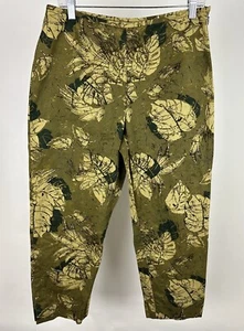Vintage 90s Olive Green Capri Pants 31x26 ACTUAL Stretch Tropical Botanical Mom - Imagen 1 de 13