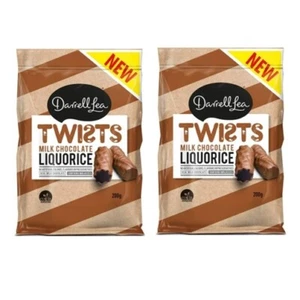 916667 2 X 200G BAG DARRELL LEA MILK CHOCOALTE LIQUORICE TWISTS SWEET TREAT - Picture 1 of 3