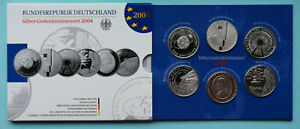 BRD: 6 x 10 Euro "Silber-Gedenkmünzenset" 2004 (polierte Platte / PP - OVP)!!