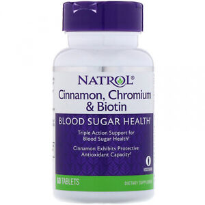 Natrol, Cinnamon, Chromium And Biotin, 60 Tablets