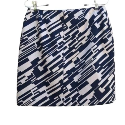 INC Falda Algodón Abstracto Geométrico Elastizado Mini Lápiz Negro Tostado 6 Foto 1 de 4
