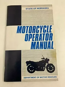 1980s STATE OF NEBRASKA MOTORCYCLE OPERATOR MANUAL DMV - Picture 1 of 2