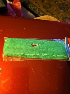 New Vintage Nike Swoosh Green with a Red Swoosh Headband Unisex Adult - Picture 1 of 5