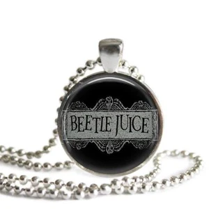 Beetlejuice 1 Inch Silver Plated Pendant Necklace Handmade - Picture 1 of 5