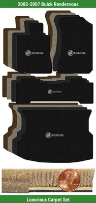 Conjunto de tapete de luxo personalizado para 2002-2007 Buick Rendezvous com logotipo (4 peças) #23H - Imagem 1 de 4