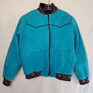 Vintage Saddlesmith Outfitters by Action Youth Medium Jacke hergestellt in den USA türkisblau - Bild 1 von 6