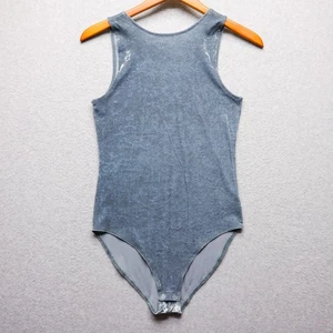 American Eagle Bodysuit Womens Medium Crushed Velvet Stretch Sleeveless Leotard - Picture 1 of 13