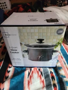 Mainstays 2 QT Slow Cooker, Matte Black Finish, Removeable Stoneware Pot - Picture 1 of 3