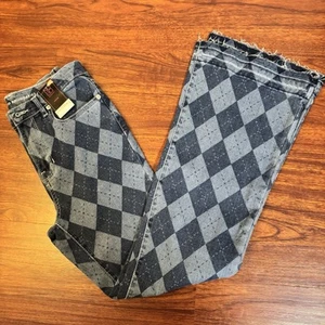 NoBo No Boundaries High Rise Flare Printed Jeans Junior Größe 9 Neu mit Etikett - Bild 1 von 13