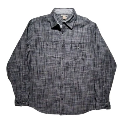 Carbon 2 Cobalt Shirt Mens MT Gray Long Sleeve Crosshatch Button Up Outdoors EUC - Image 1 of 3