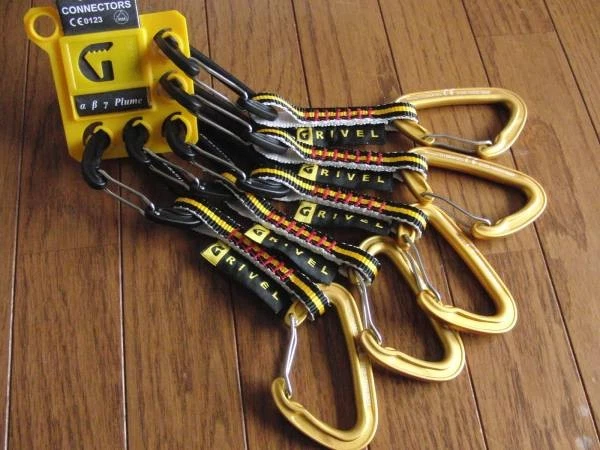 Grivel PLUME QUICK Quickdraw paquete de 5 con puerta de alambre Dyneema 11 cm nuevo sin usar, Italia Foto 1 de 4