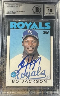 1986 Topps negociado #50T Bo Jackson auténtico automático ¡BGS 10!! Foto 1 de 2