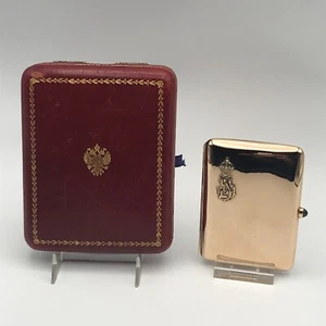 Emperor Franz Joseph I Imperial Austrian 14K Gold Presentation Cigarette Case - Picture 1 of 15