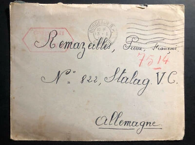 1941 Burdeos Francia Cubierta a Stalag VC Alemania Pow Prisoner of war Camp Foto 1 de 2